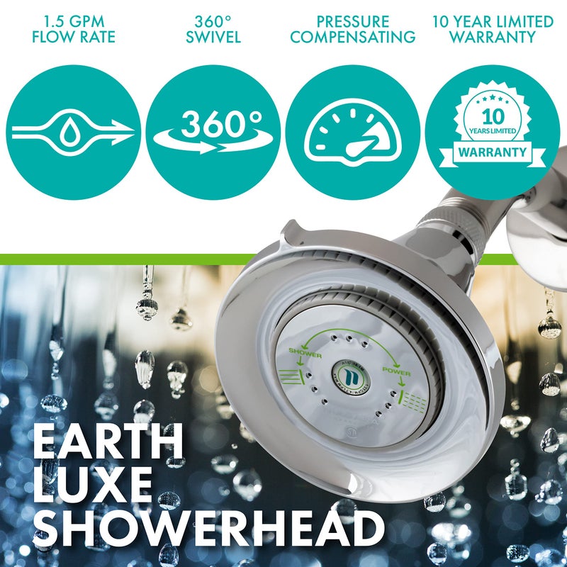 Niagara Conservation Earth Luxe High Efficiency 1.5 GPM Showerhead in Chrome, N3915CH - Image 2